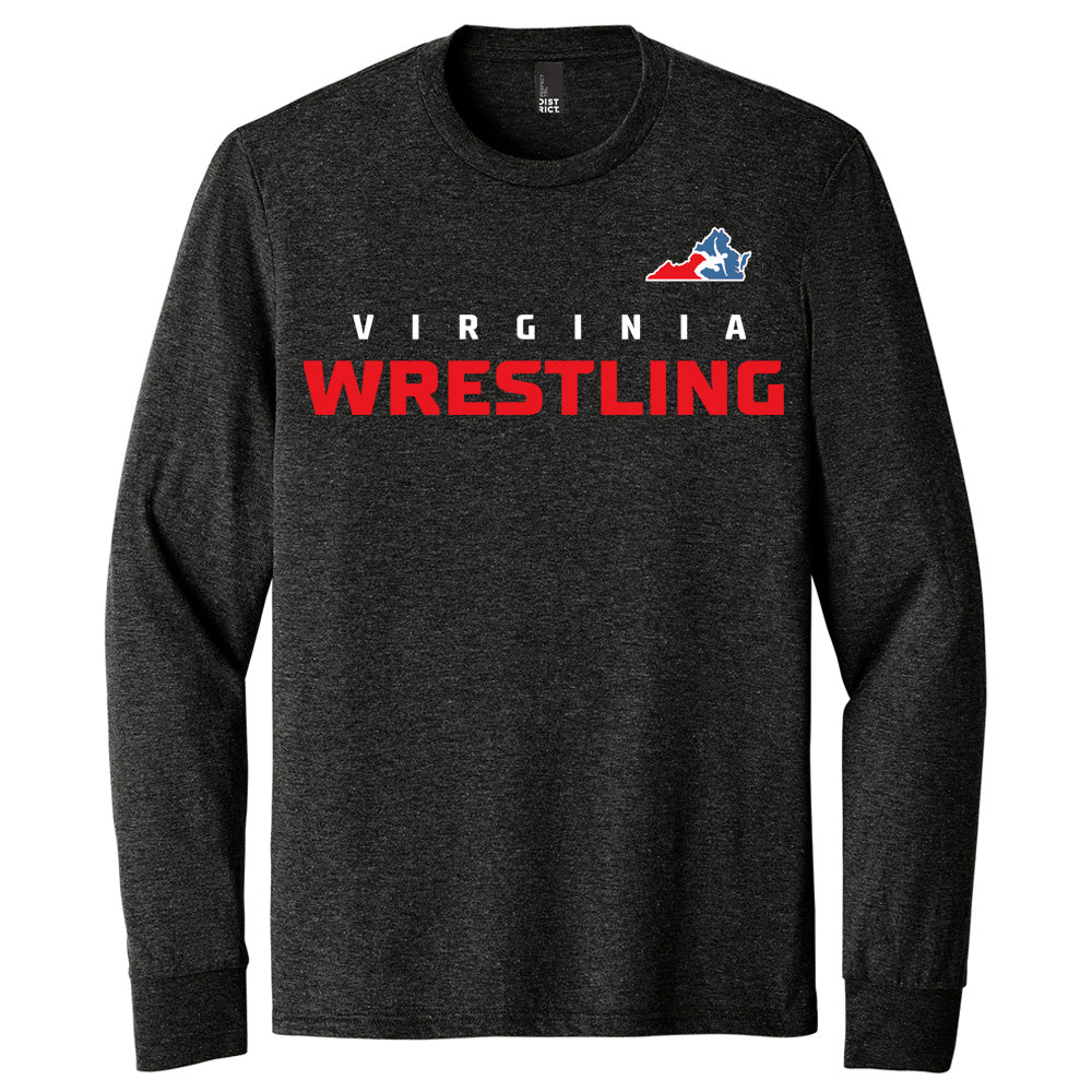 2026 VA USA Youth Folkstyle State Championships Graphic Long Sleeve Black T-Shirt