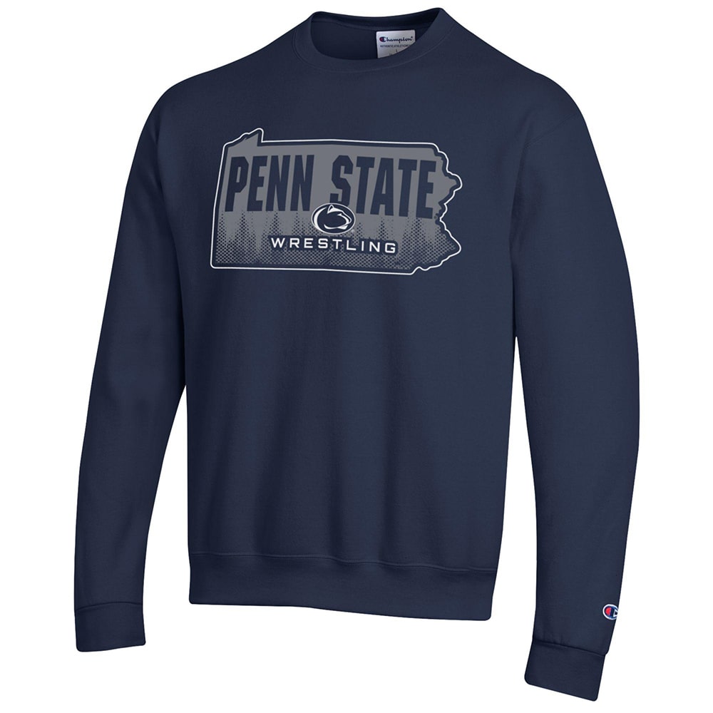 Penn State Nittany Lions Wrestling State Outline Champion Crewneck