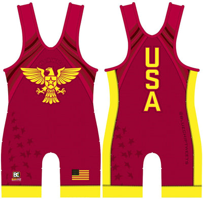 Made in America Wrestling Singlet (Red)