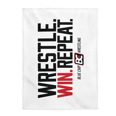 Wrestle Win Repeat Velveteen Plush Blanket