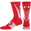 UA Undeniable Crew Socks (Red / White)