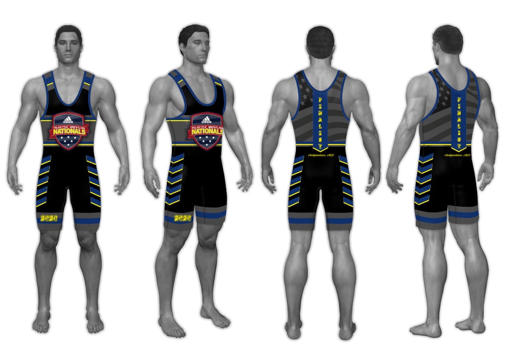 2020 Adidas Nationals Men's Singlet (Red) Blue Chip Wrestling