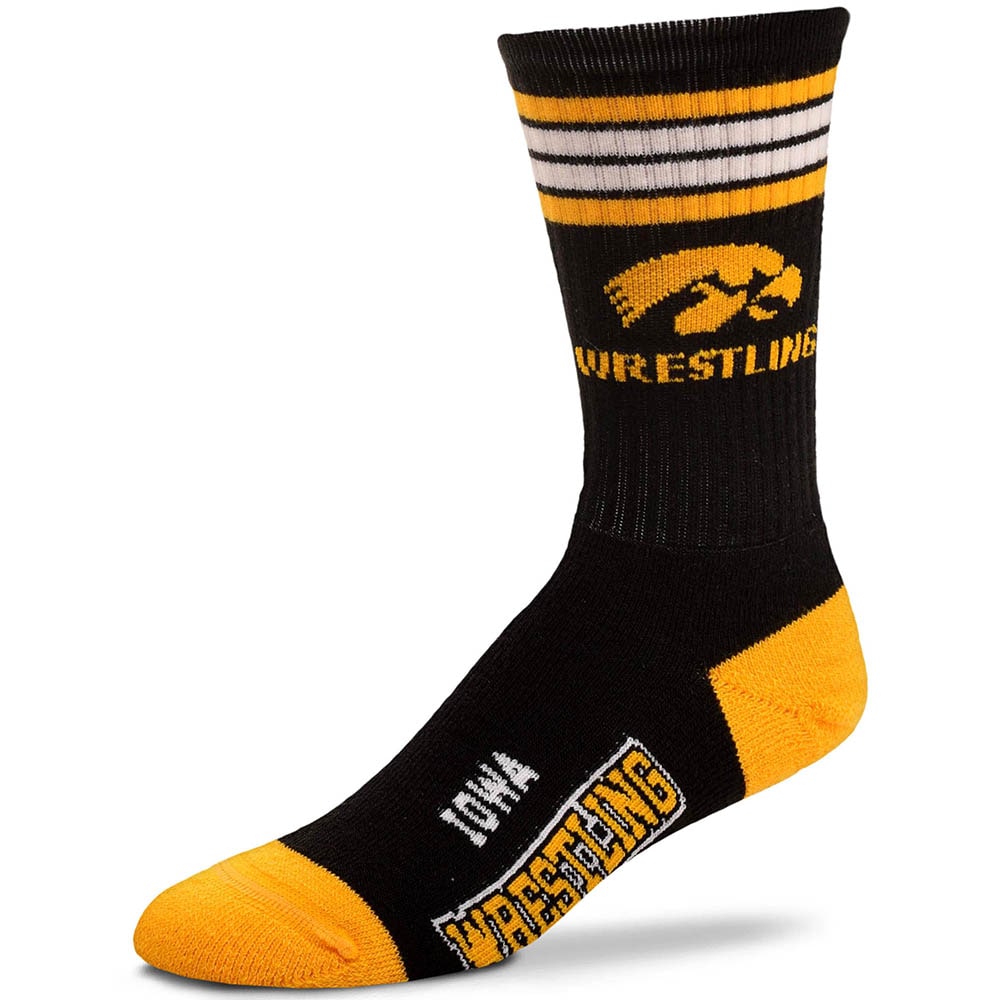Iowa Hawkeyes 4-Stripe Deuce Wrestling Socks