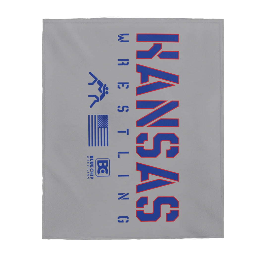 KS Wrestling Grey Plush Blanket
