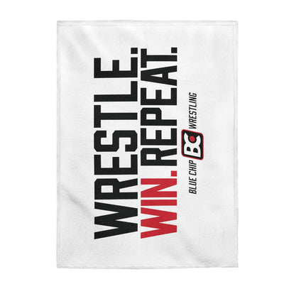 Wrestle Win Repeat Velveteen Plush Blanket