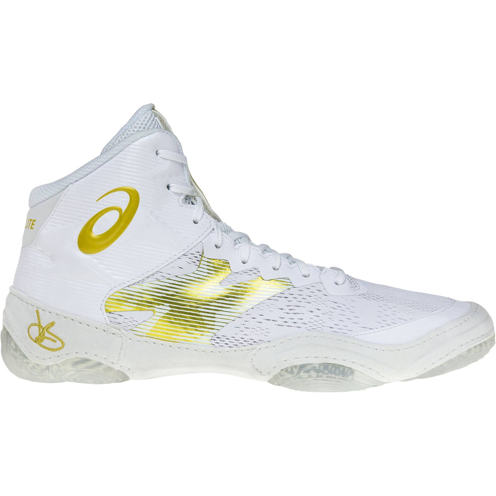 Asics JB Elite IV Wrestling Shoes (White / Rich Gold)