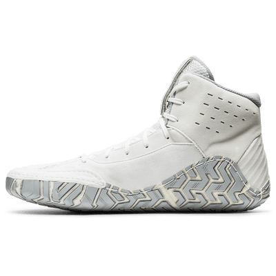 Asics Aggressor 4 Wrestling Shoes (White / Pure Silver)