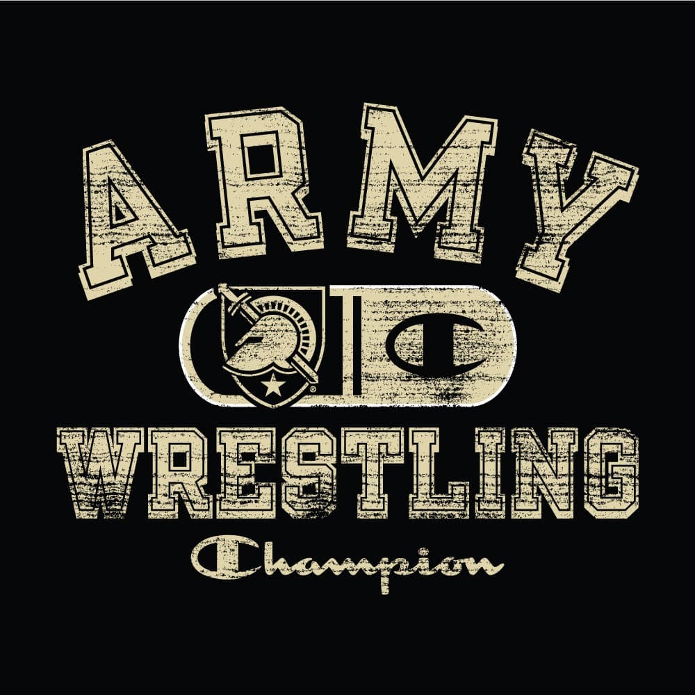 Men's Champion Gray Army Black Knights Hockey Stack T-Shirt