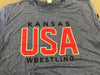 Kansas USA Wrestling Performance Tee (Grey)