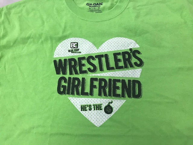 Wrestlers Girlfriend He's The Bomb Tee (Lime Green)