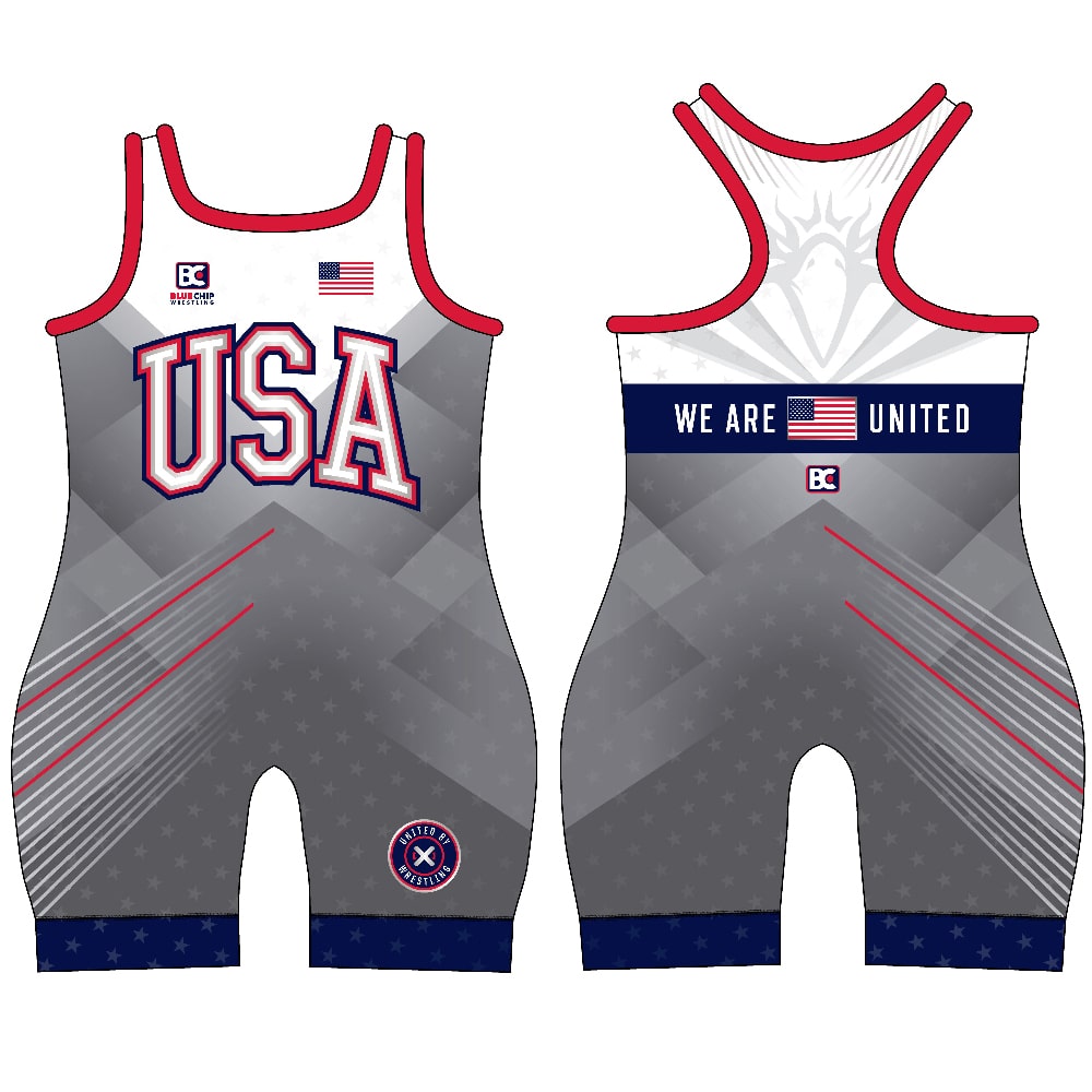 Blue Chip United Women's Wrestling Singlet - Gray