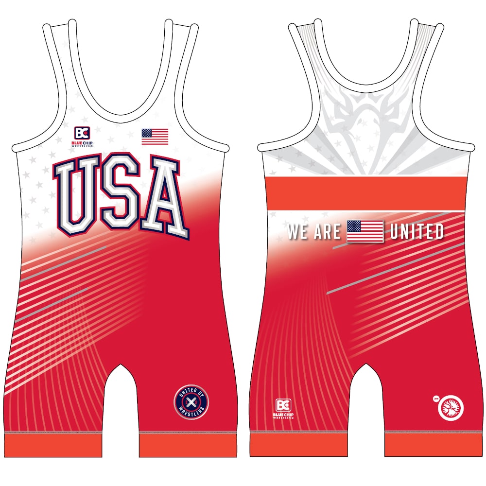 Blue Chip United Wrestling Singlet - Red