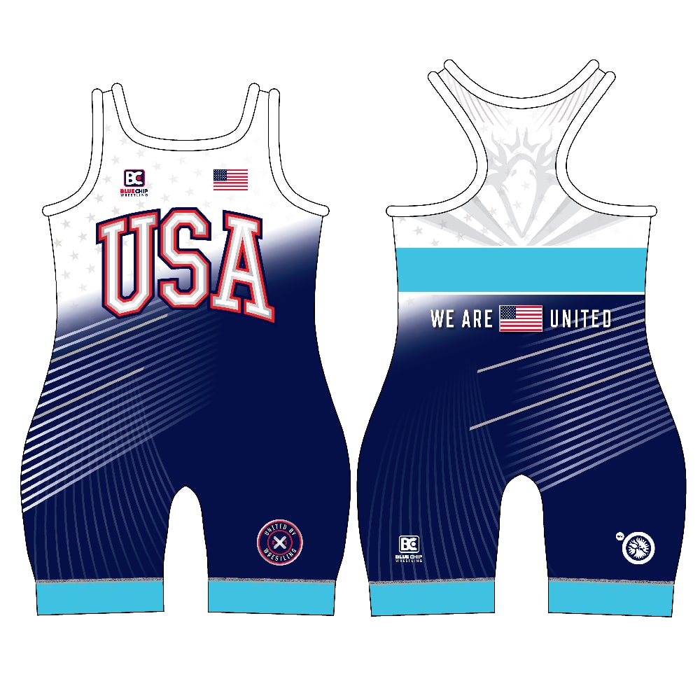 Blue Chip United Women's Wrestling Singlet - Blue