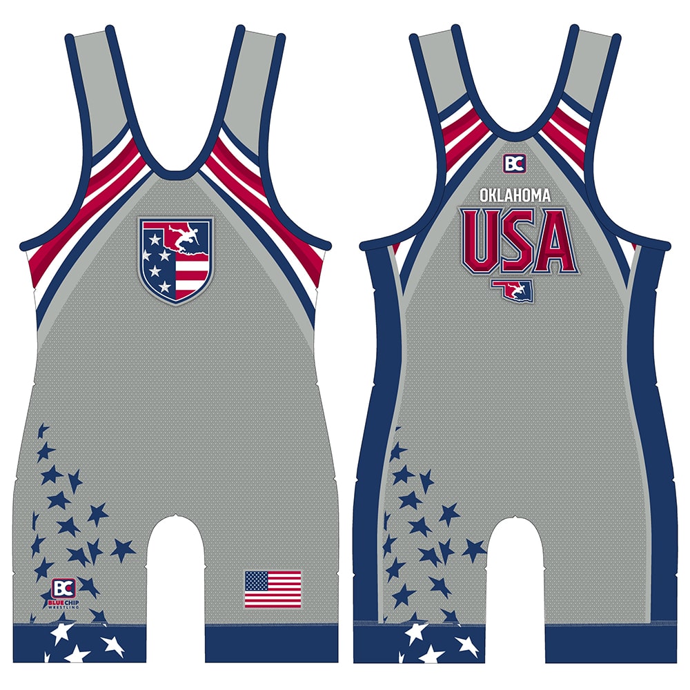 2017-18 Oklahoma USA Wrestling Singlet (Grey)