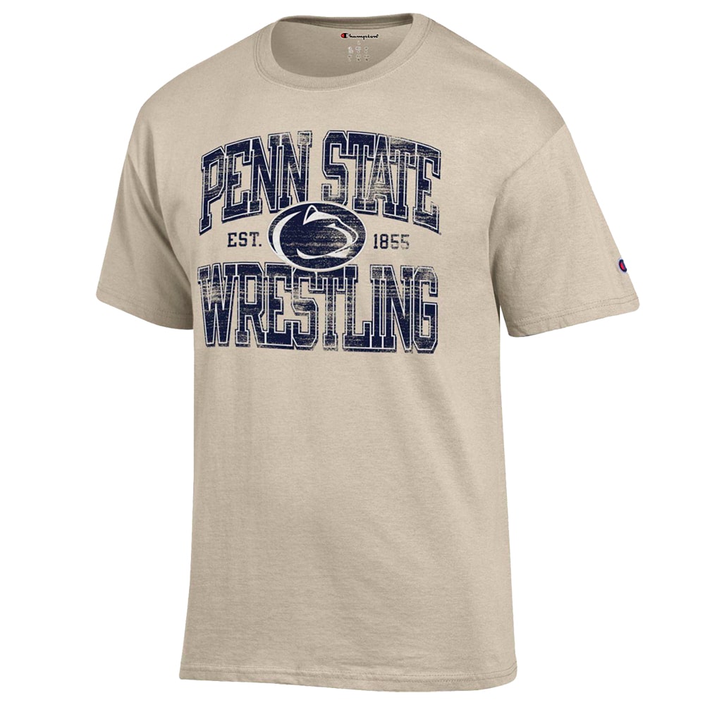 penn state wrestling gear Penn State Nittany Lions Champion Wrestling T-Shirt (Oatmeal Heather)