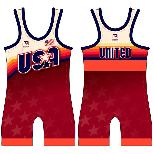 United 8.0 Red Wrestling Singlet - Blue Chip Wrestling