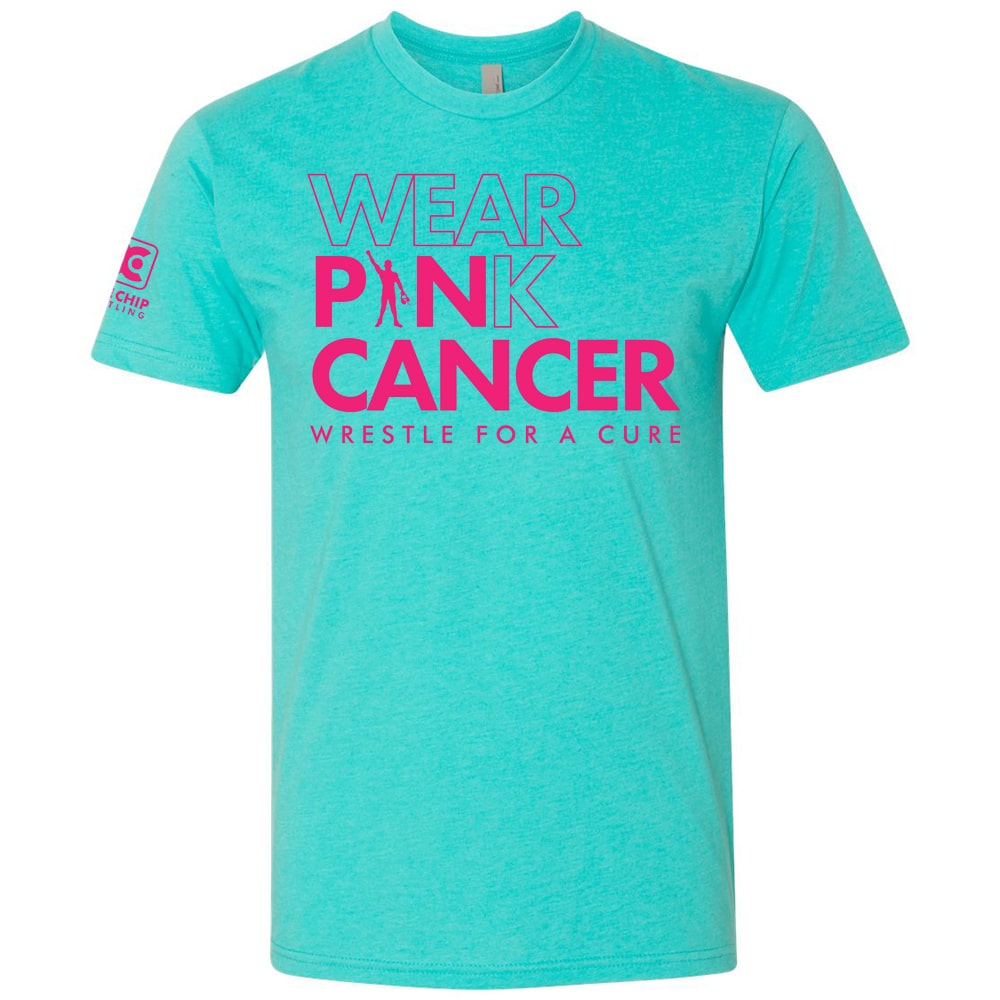 Wear Pink / Pin Cancer Blue Wrestling T-Shirt