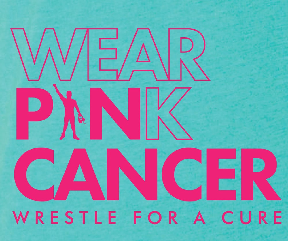 Wear Pink / Pin Cancer Blue Wrestling T-Shirt