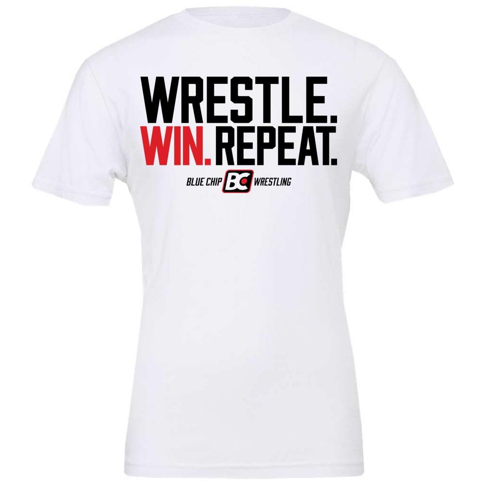 Wrestle Win Repeat Youth Wrestling T-Shirt