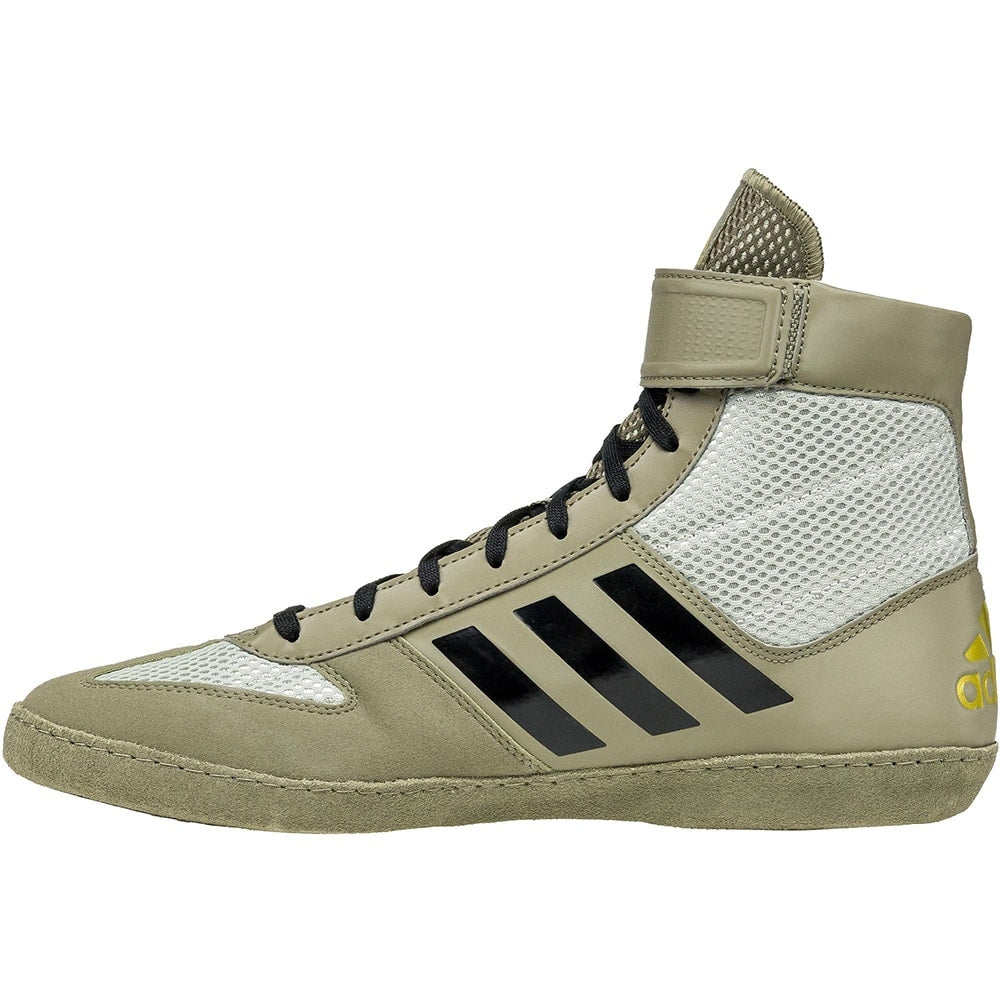 Adidas Combat Speed 5 Wrestling Shoes (Tan / Black / Silver) - Chip Wrestling