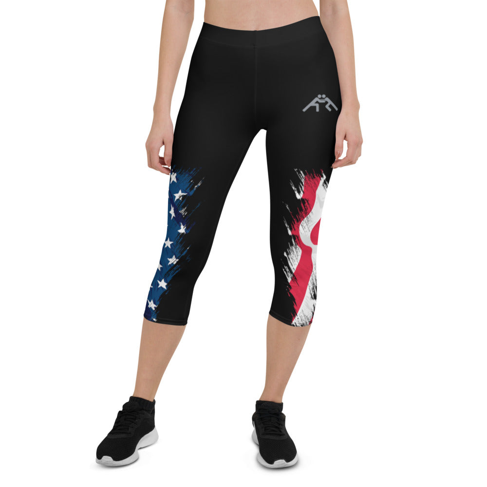 Patriotic Wrestling Women’s Capri Leggings