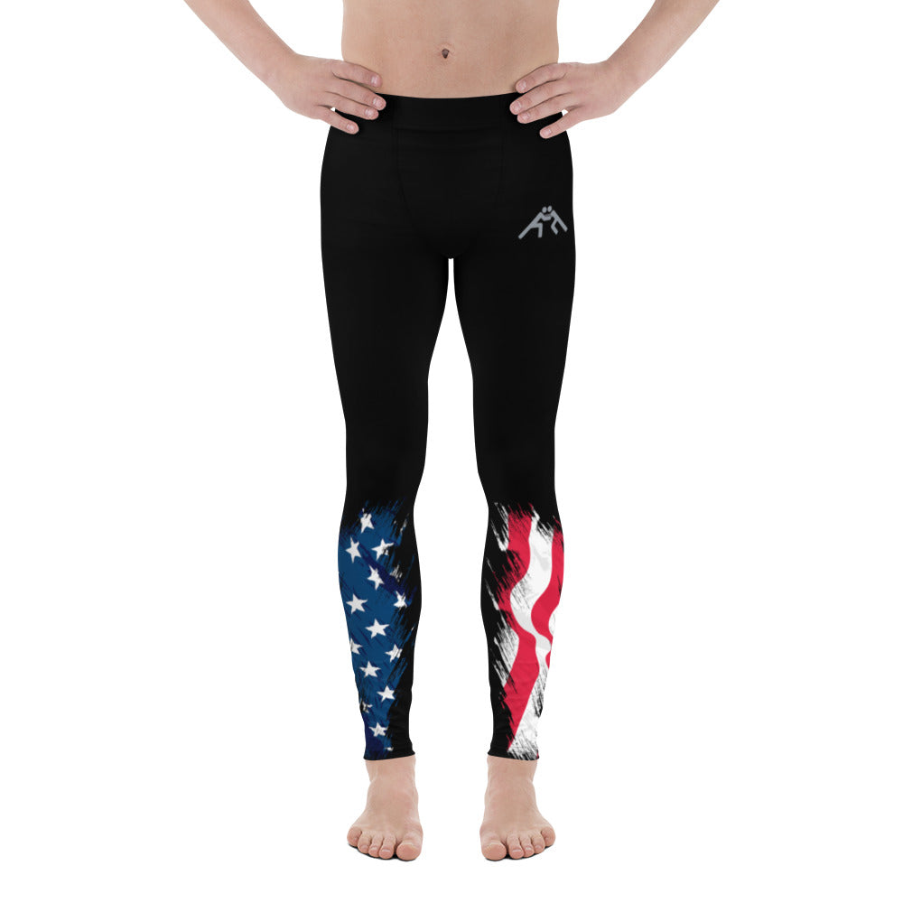 Patriotic Wrestling Men's Leggings