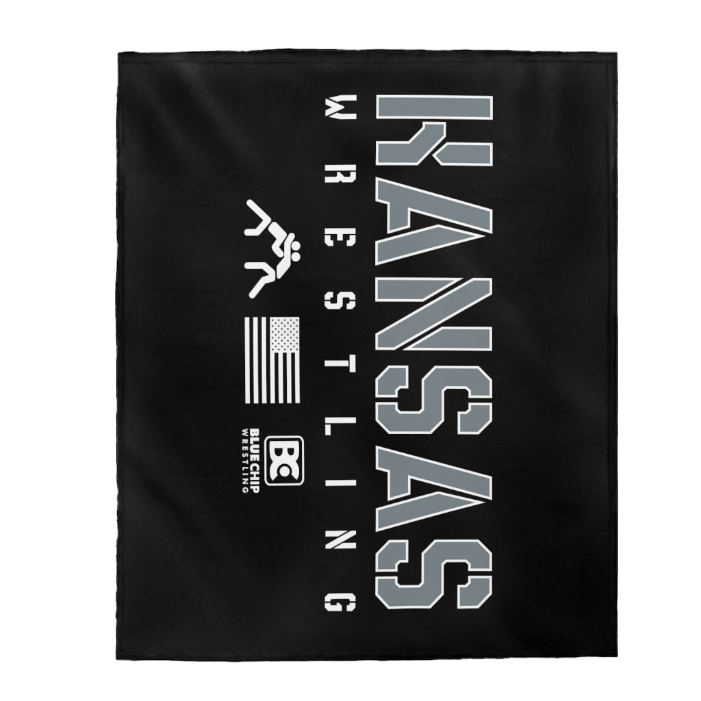 KS Wrestling Black Plush Blanket