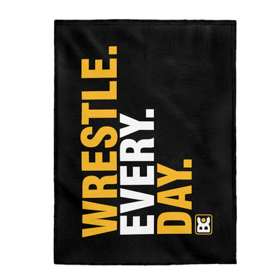 Wrestle Every Day Velveteen Plush Blanket