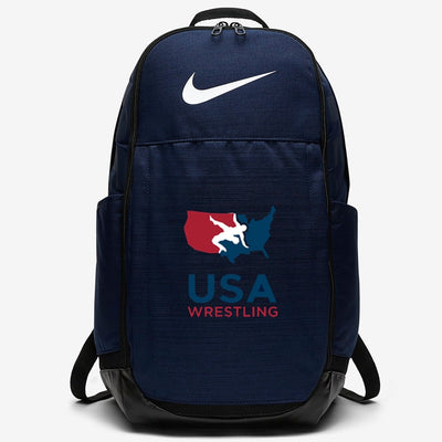 blue nike backpack men Nike USA Wrestling Brasilia XL Backpack - Navy