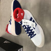 Discolored Adidas HVC 2 Wrestling Shoes (White / Red / Royal)