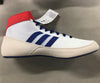 Discolored Adidas HVC 2 Wrestling Shoes (White / Red / Royal)