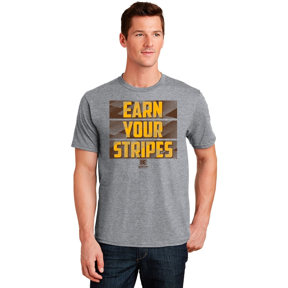 Earn Your Stripes Wrestling T-Shirt (Brown / Gold)