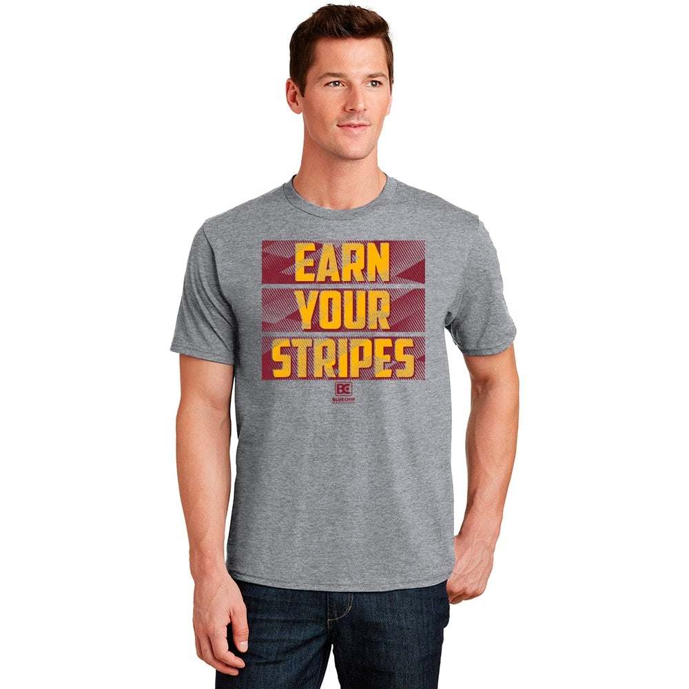 Earn Your Stripes Wrestling T-Shirt (Maroon / Gold)