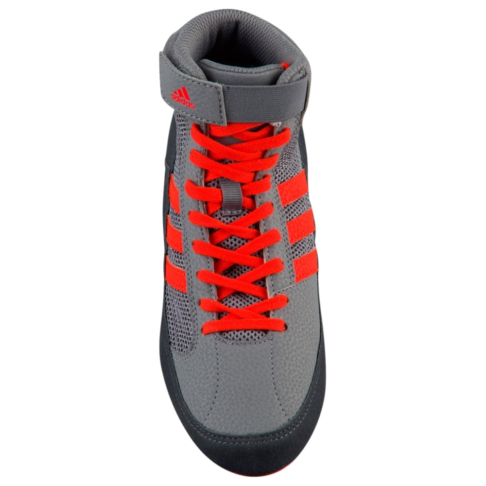 Adidas HVC 2 Wrestling Shoes in Grey / Red / Grey - Blue Chip Wrestling Adidas HVC 2 Wrestling Shoes in Grey / Red / Grey - Blue Chip Wrestling
