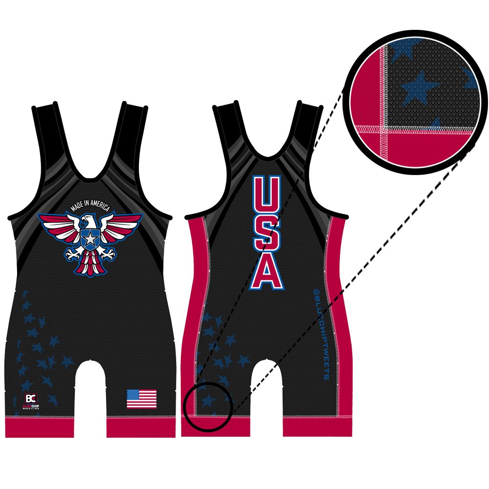 Made in America Wrestling Singlet (Black)