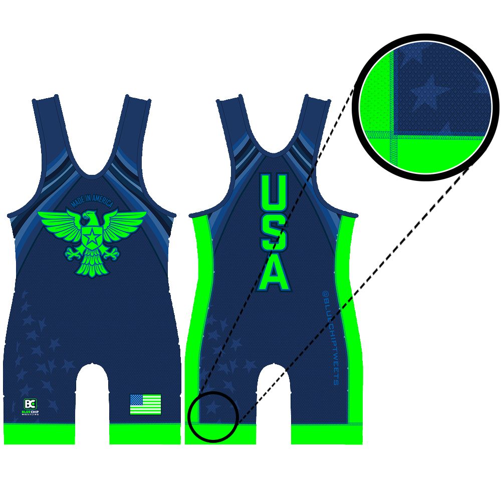 Made in America Wrestling Singlet (Blue)