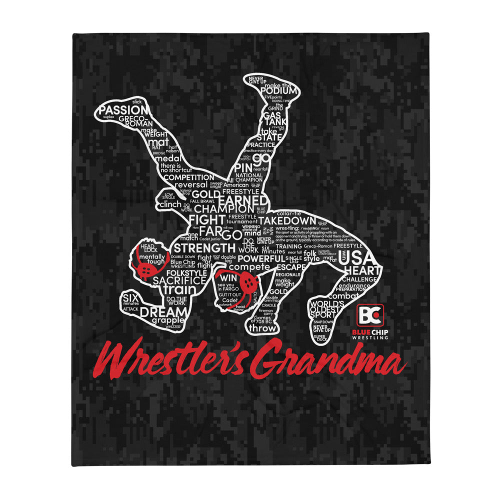 Wrestler's Grandma Throw Blanket