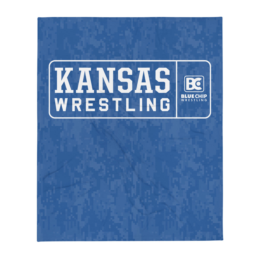 Kansas Wrestling Throw Blanket