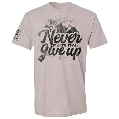 Never Ever Give Up Pin Cancer Wrestling T-Shirt