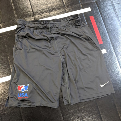 Nike USA Wrestling Men's 2 Pocket Fly Short (Grey)
