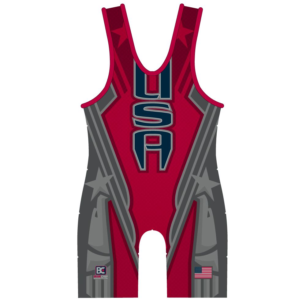 Red Patriot Wrestling Singlet