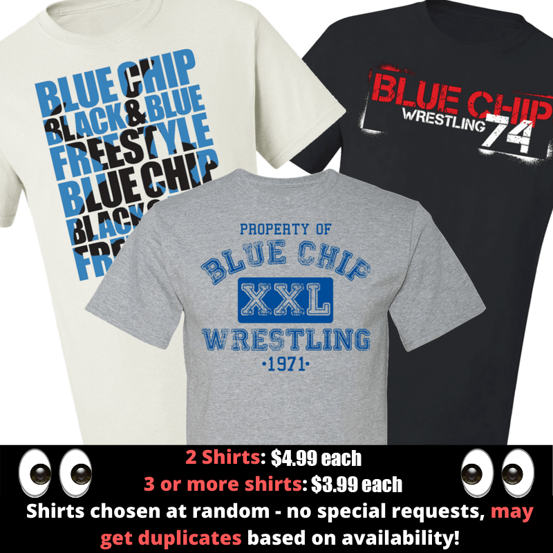 Overstock Wrestling T-Shirts - Blue Chip Wrestling