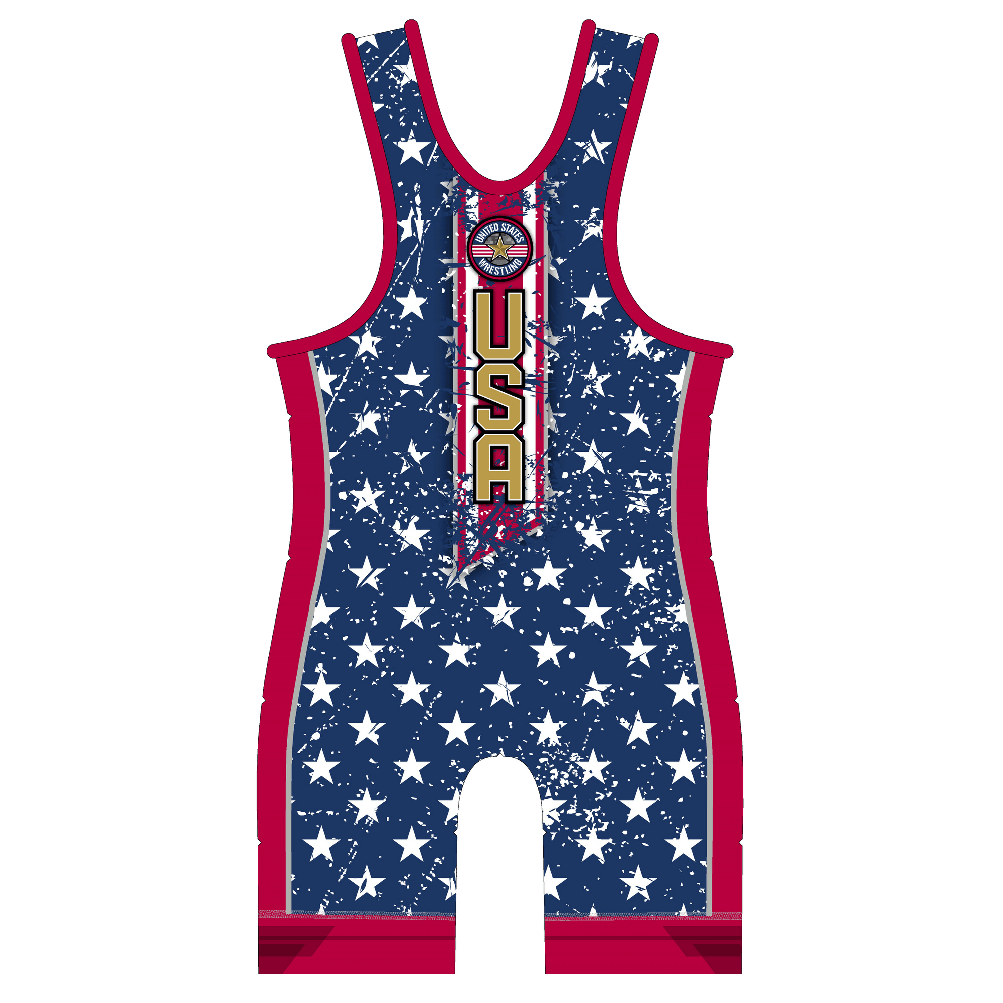 Stars and Stripes Blue Wrestling Singlet