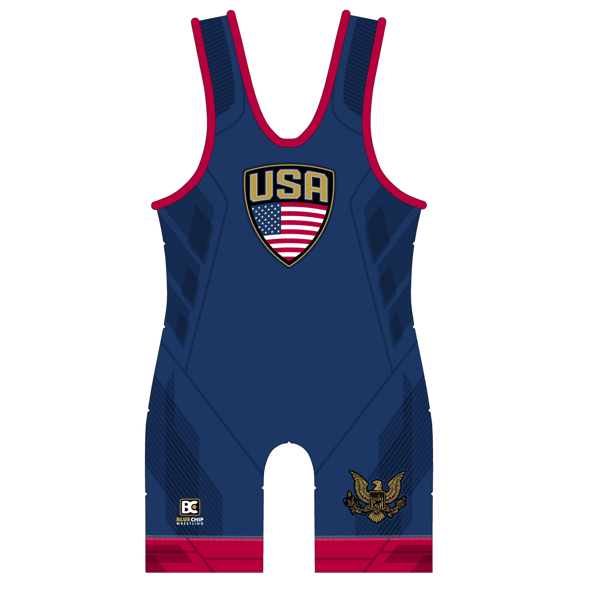 Stars and Stripes Blue Wrestling Singlet