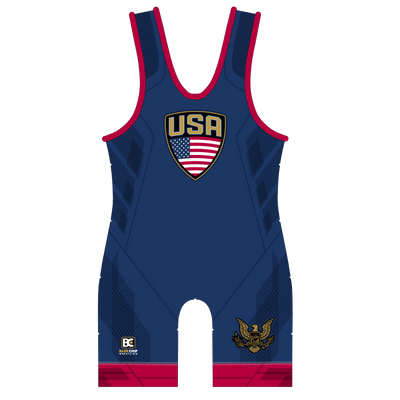 Stars and Stripes Blue Wrestling Singlet