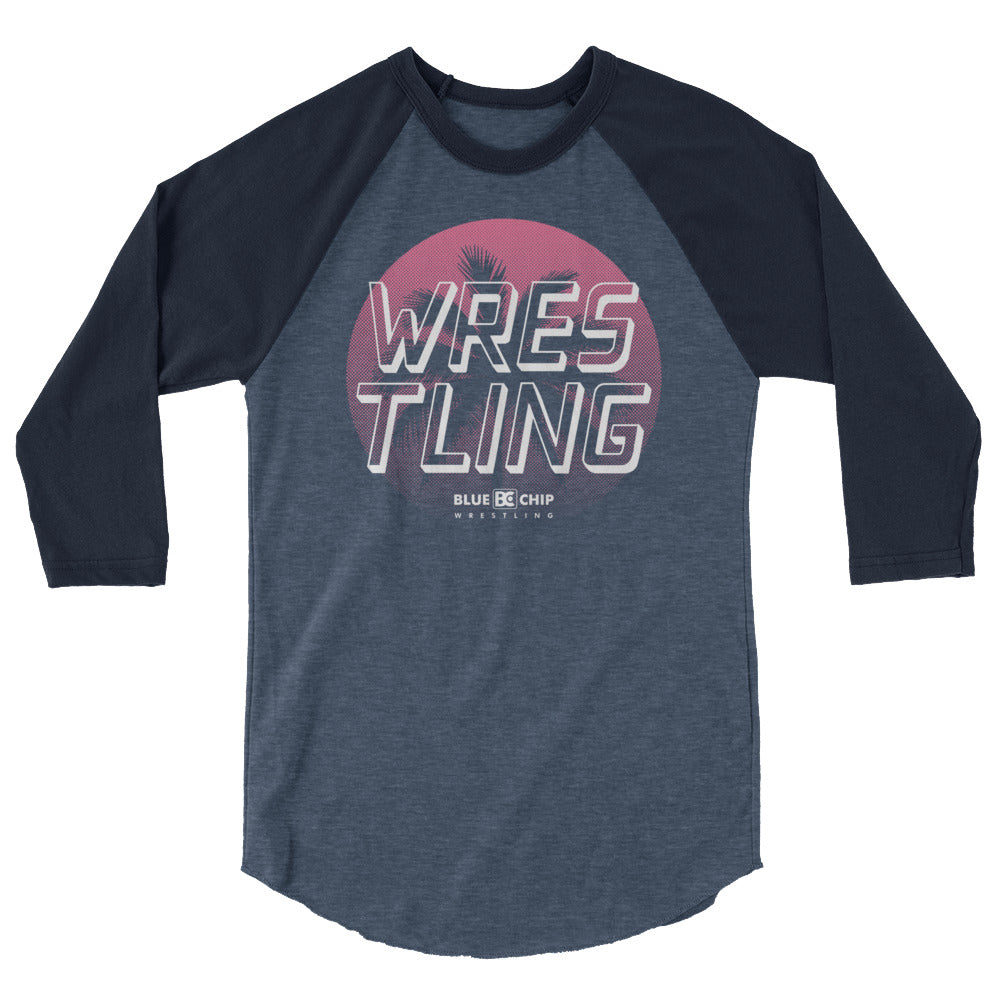 Wrestling Sunset Beach 3/4 Sleeve Raglan Shirt