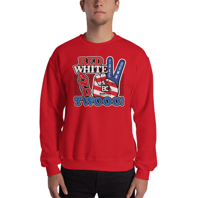 Red White and Twooo Wrestling Crewneck Sweatshirt
