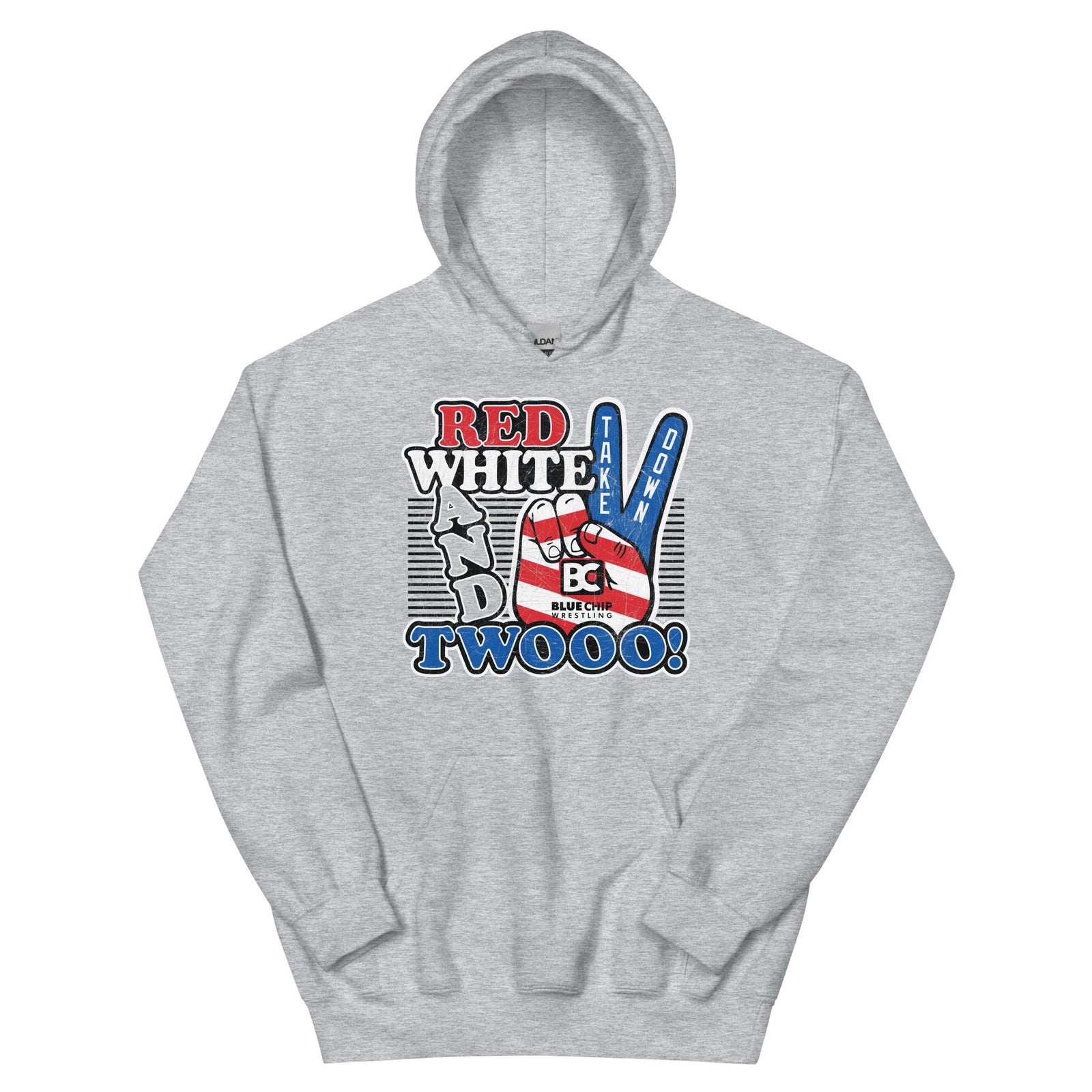 Red White and Twooo Wrestling Hoodie
