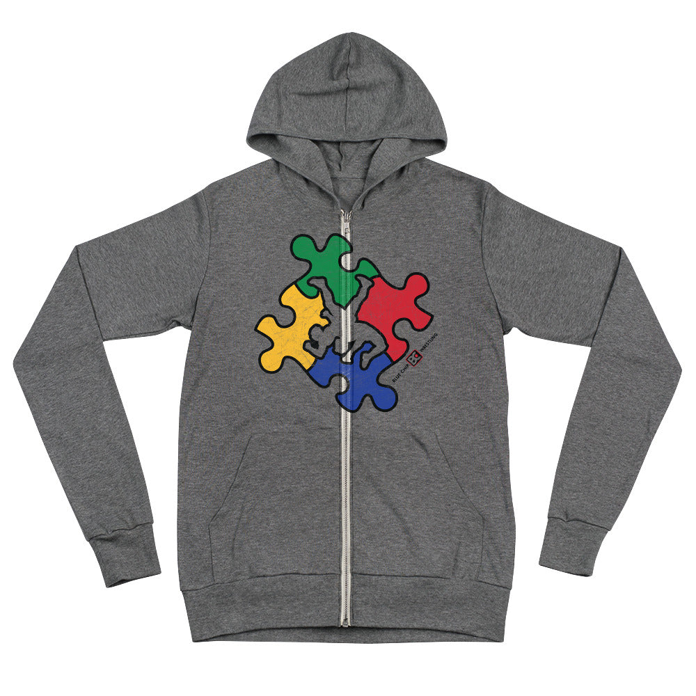 2022 Autism Puzzle Zip Hoodie