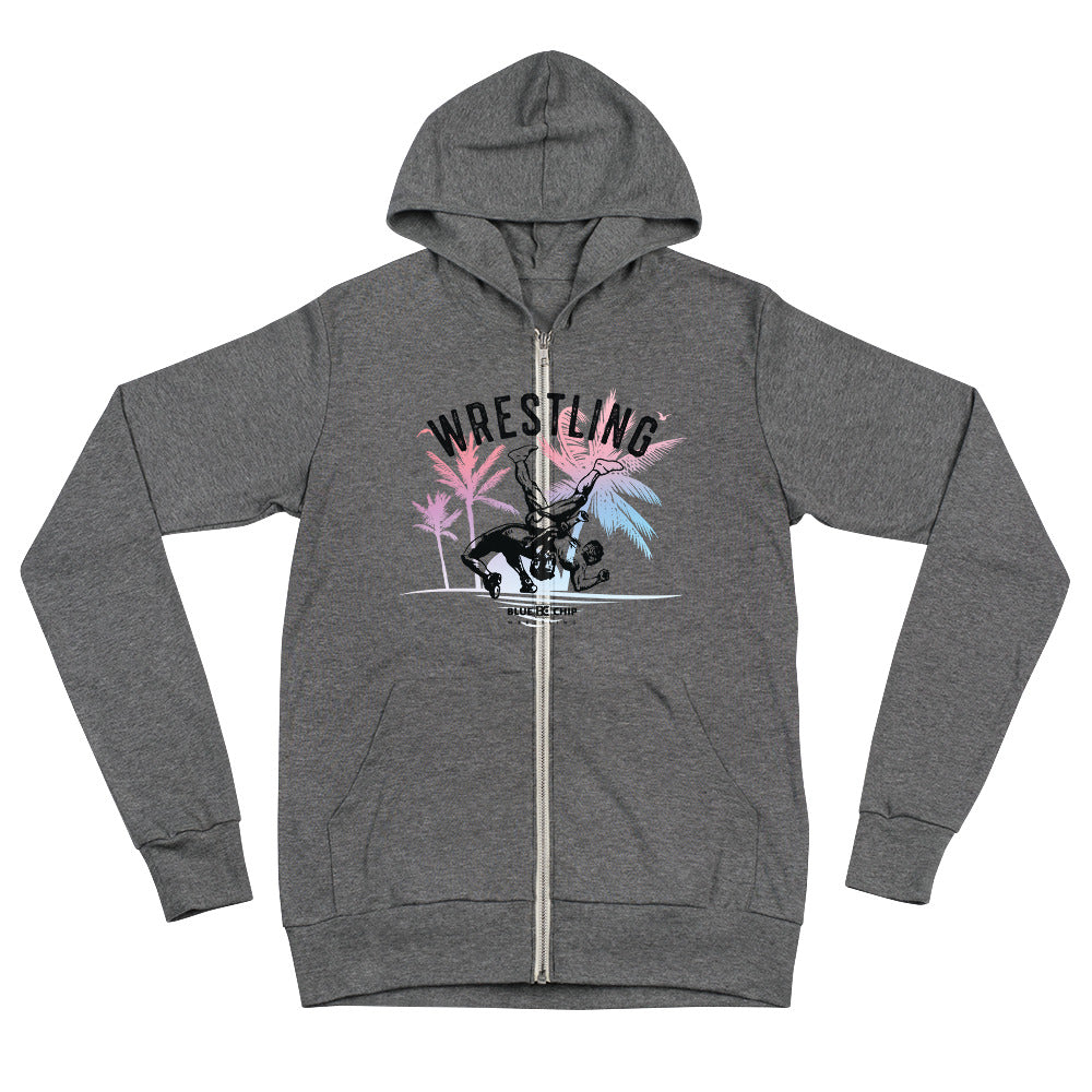 Wrestling Throwdown in Paradise Zip Hoodie